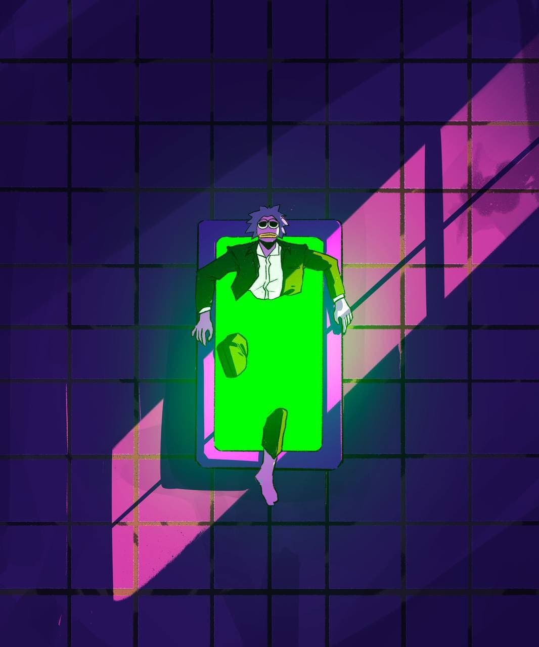 Gmonad sitting on the floor crying with spilled food around them